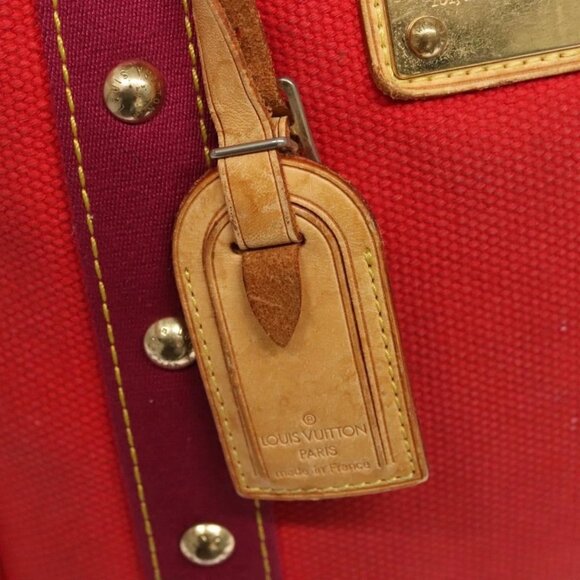 LOUIS VUITTON Antigua Cabas MM Tote Bag Red M40034 LV Auth BA1930 - Picture 12 of 16